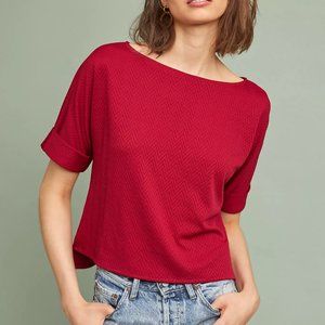 NWT Anthropologie Blue Tassel Textured Top